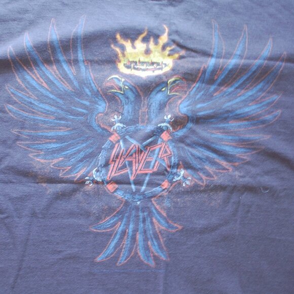 Slayer 2006 Summer Tour T Shirt Mens L Flaming Crown of Thorns Eagles y2k - Picture 2 of 9